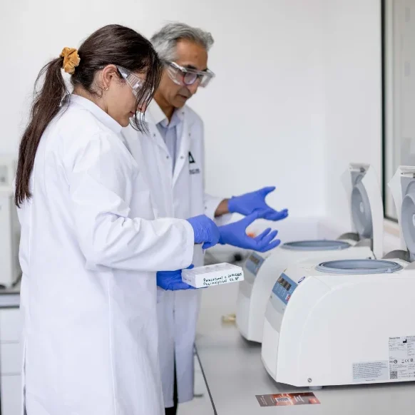 student training on centrifuge sample preparation